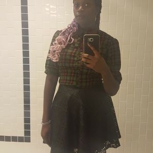 Voodoo Vixen Plaid Blouse